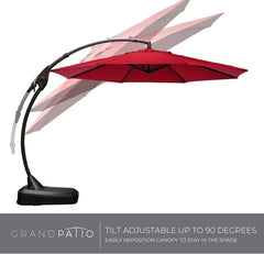 Großer Gartenschirm 330cm Deluxe mit Schirmständer, Sonnenschutz UPF