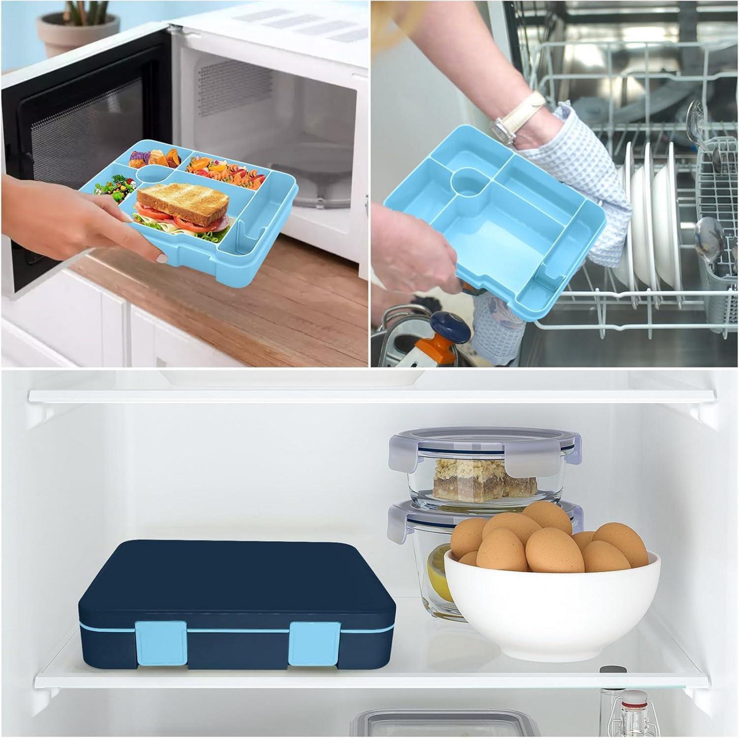 Brotdose Kinder Bento Box mit Fächern Auslaufsicher Lunchbox Mädchen Jungen