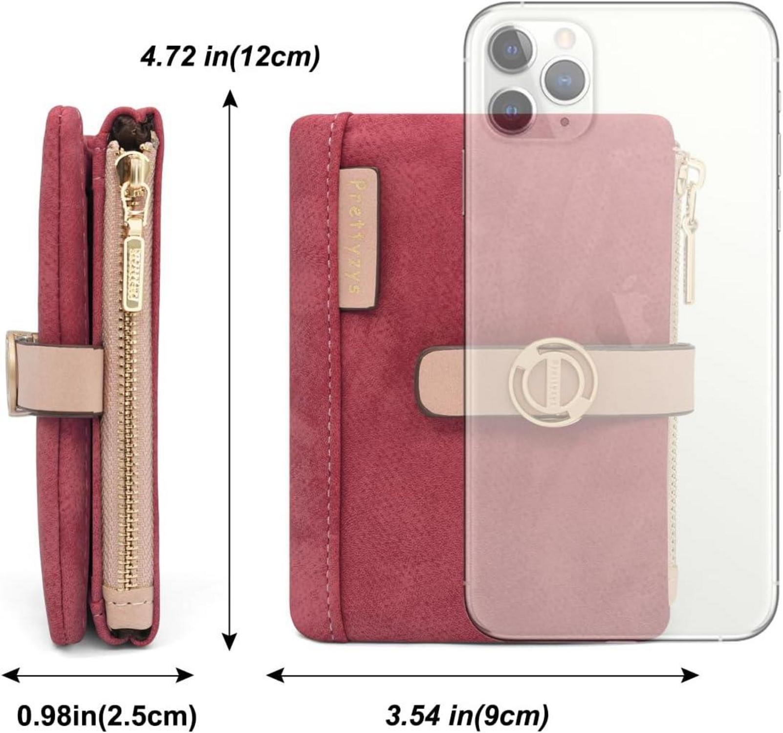 Damen Geldbörse Klein Leder Portemonnaie Mehreren Fächern Zipper