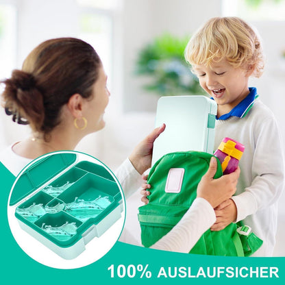 Brotdose mit Fächern für Kinder, Auslaufsicher Lunchbox