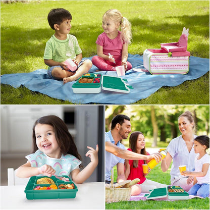 Brotdose mit Fächern für Kinder, Auslaufsicher Lunchbox