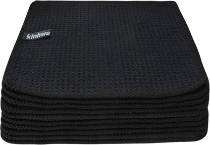 Schwarze Mikrofaser Spültücher 10er Set waschbar 20x20cm