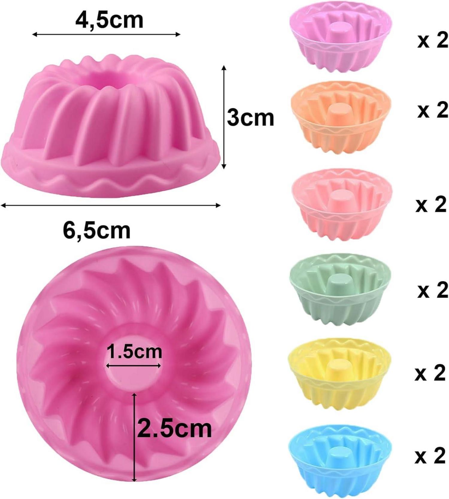 Mini Gugelhupfform Silikon 12 Stück Backform Muffinförmchen