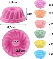 Mini Gugelhupfform Silikon 12 Stück Backform Muffinförmchen