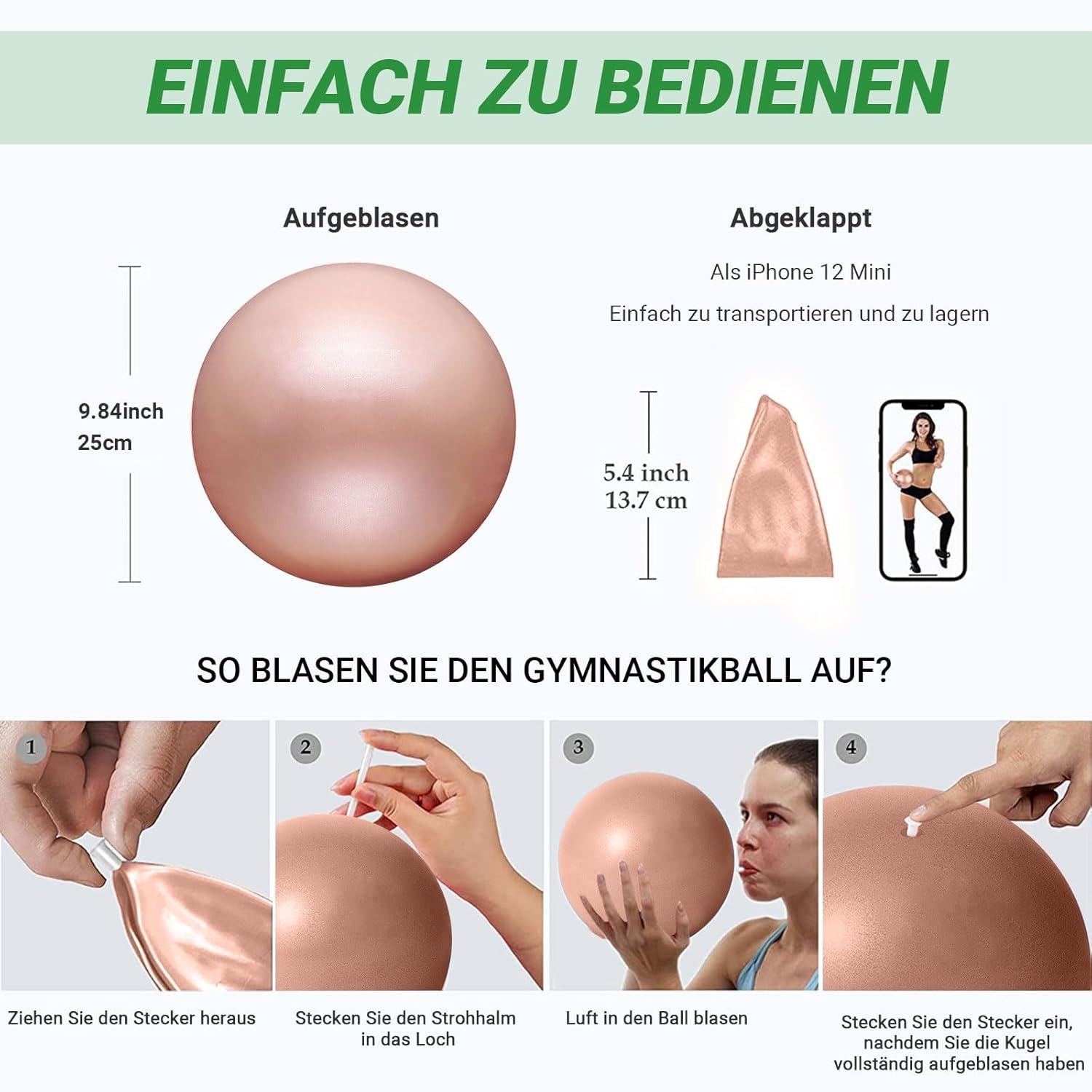 Gymnastikball Yoga Pilates-Ball 25cm - Baby Soft & Rutschfester Fitnessball