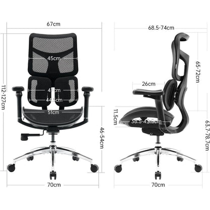Ergonomischer Bürostuhl mit dualer Lordosenstütze und 4D-Armlehnen