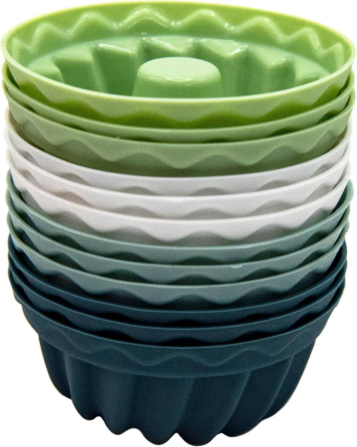 12er Mini Gugelhupfformen Silikon Backform - 6,5cm Ø, 3,5cm