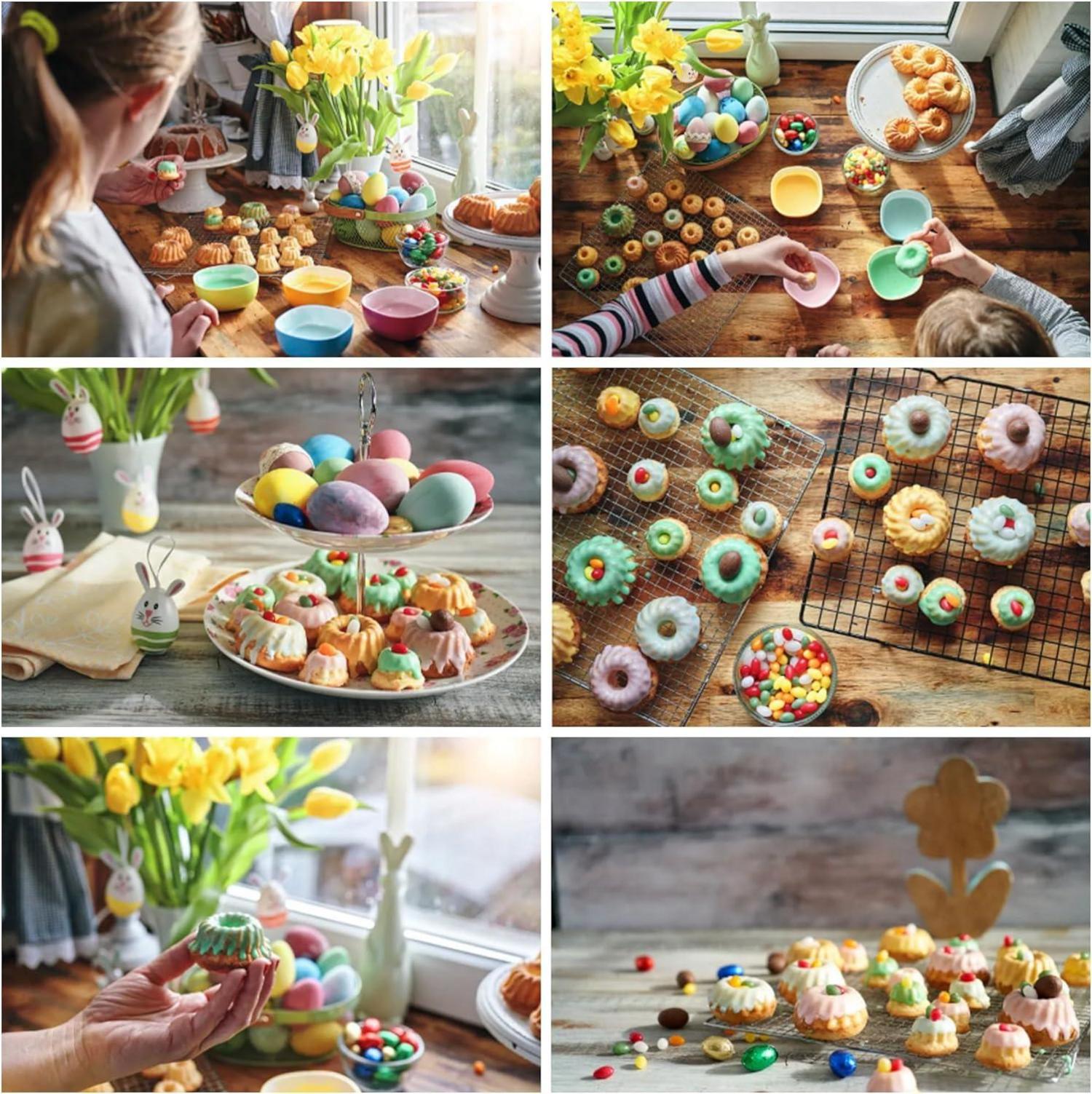 Mini Gugelhupfform Silikon 12 Stück Backform Muffinförmchen Cupcake
