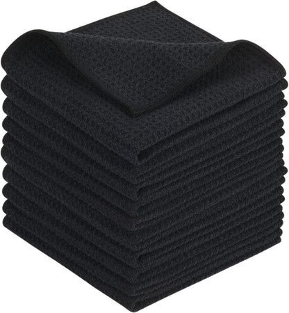 Schwarze Mikrofaser Spültücher Set 10er Pack 30x30cm waschbar