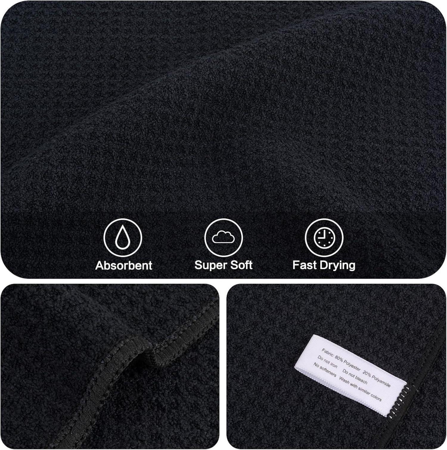 Schwarze Mikrofaser Spültücher Set 10er Pack 30x30cm waschbar