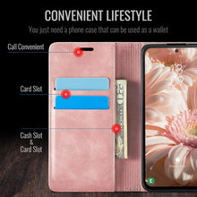 Samsung Galaxy S24 Handyhülle Leder Flip Case Rosa