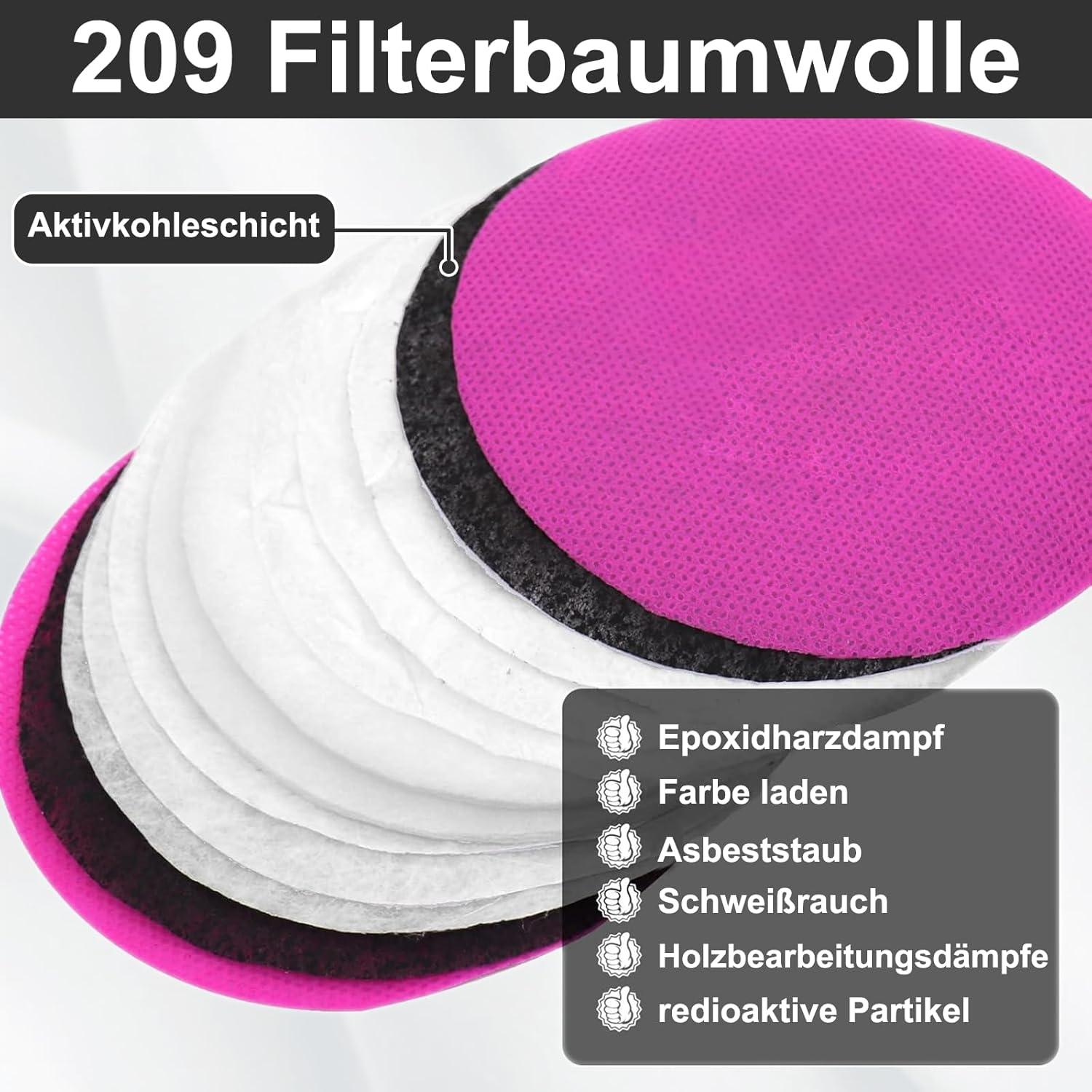 Wiederverwendbare Atemschutzmaske mit 4 Filtern für