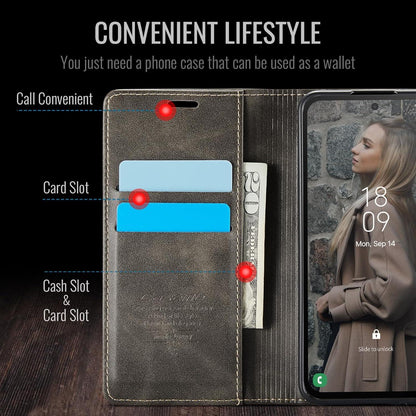 Samsung Galaxy S24 5G Handyhülle Leder Klapphülle Kaffee