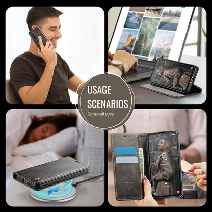 Samsung Galaxy S24 Hülle Leder Flip Case Standfunktion Kaffee