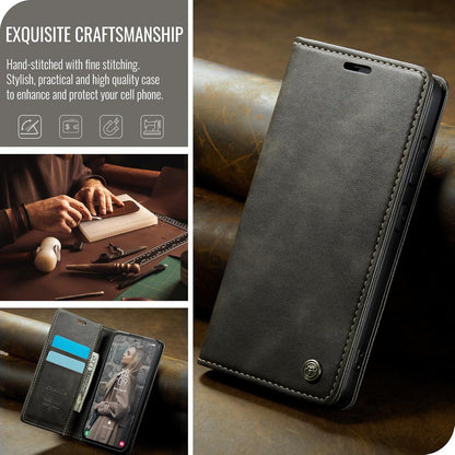 Schutzhülle Samsung Galaxy S24 5G Hülle Leder Flip Case Kartenfach - Kaffee