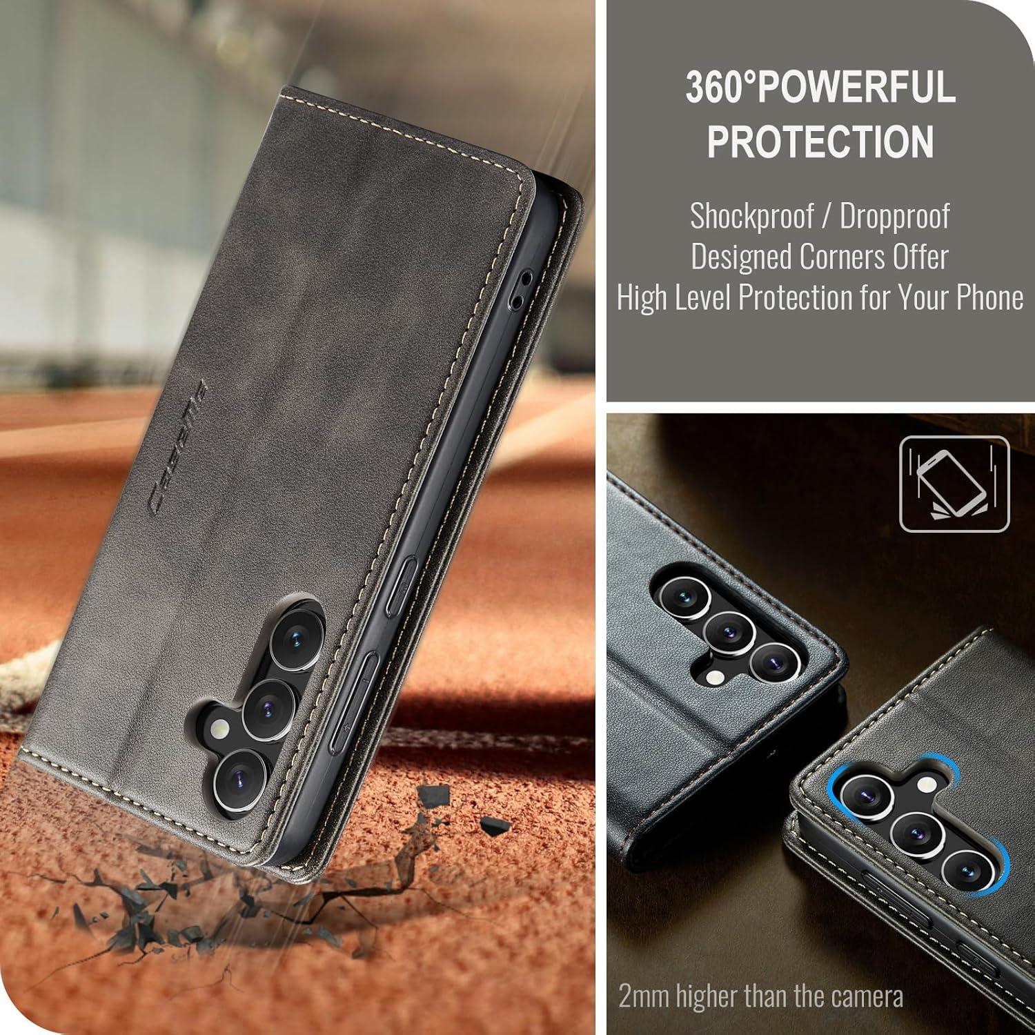 Handyhülle Samsung Galaxy S24 Leder Klapphülle Magnet Standfunktion