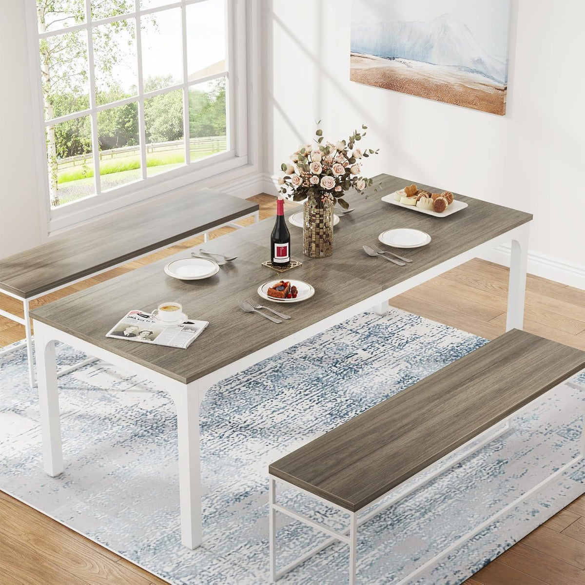 Industrietisch Esstisch Eiche für 6-8 Personen 200x70 cm