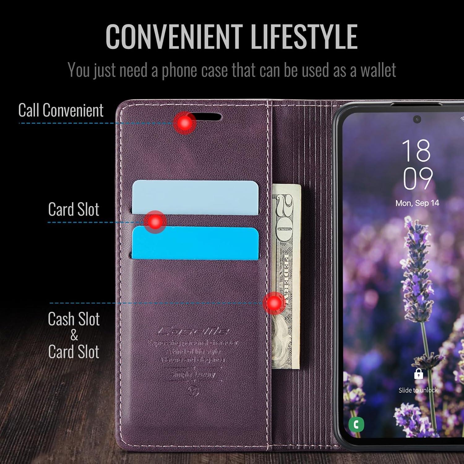 Samsung Galaxy S24 Handyhülle Leder Klapphülle Magnet