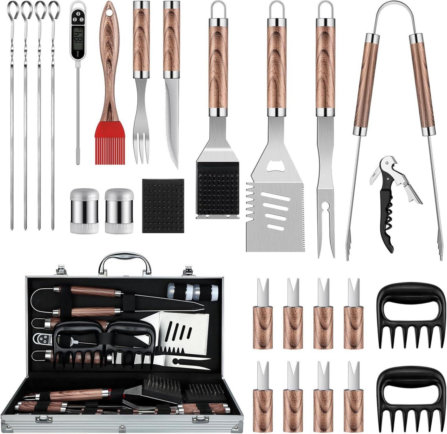 DRAGON RIOT BBQ Grillbesteck Set Edelstahl 29-teilig im Alukoffer