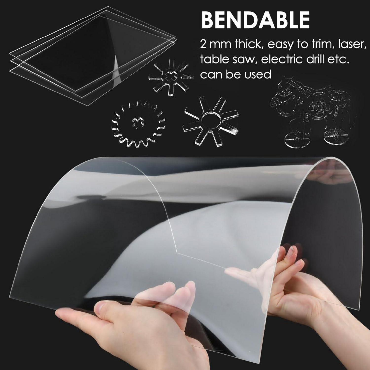 3er Pack A3 Transparente Acrylplatten 30 x 42 cm 2mm Dicke Transparent Kunststoffplatte