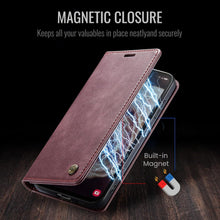 Samsung Galaxy S24 Handyhülle Leder Flip Case Rot
