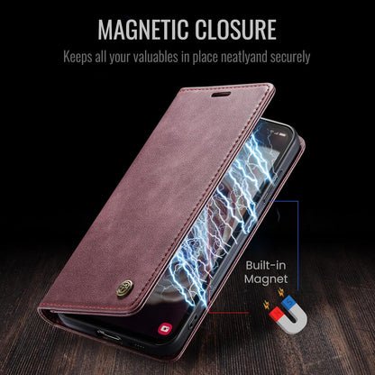 Samsung Galaxy S24 Handyhülle Leder Flip Case Rot