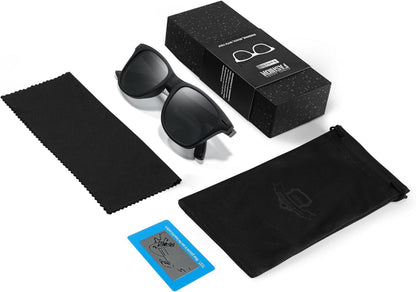 Polarisierte Sonnenbrille UV400-Schutz Rechteckig Schwarz Gläser