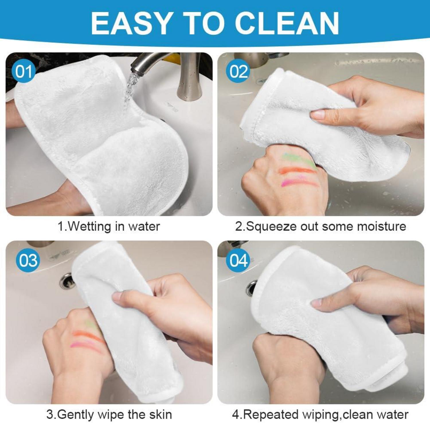 Mikrofaser Gesichtsreinigungstücher 5er Pack Waschbar Ultraweich White