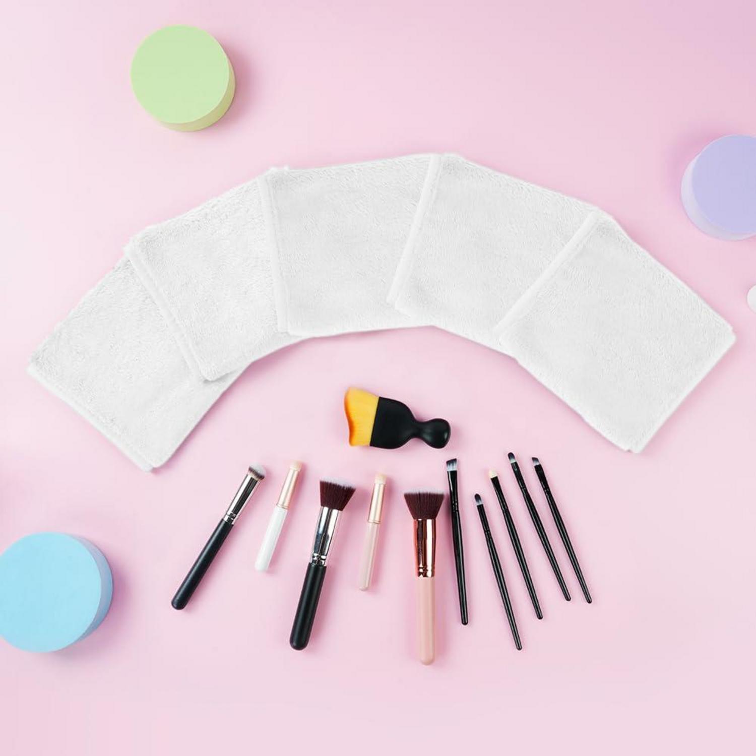 Mikrofaser Gesichtsreinigungstücher 5er Pack Waschbar Ultraweich White