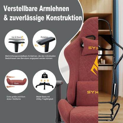 Gaming Stuhl Vintage-PU-Leder Rennstuhl-Design Orange Komfortabel