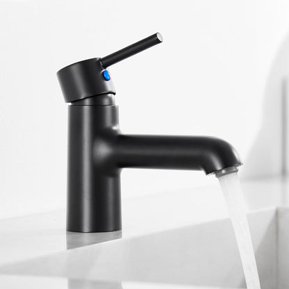 Schwarzer Einhebel-Wasserhahn Badarmatur 134mm - Warm Kalt