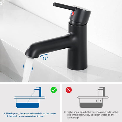 Auralum Schwarze Badarmatur Einhebel-Wasserhahn 134mm
