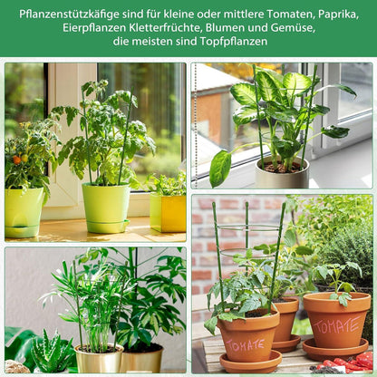 Rankhilfe 4er Set 45cm für Tomaten und Gurken - verstellbare Rankhilfe