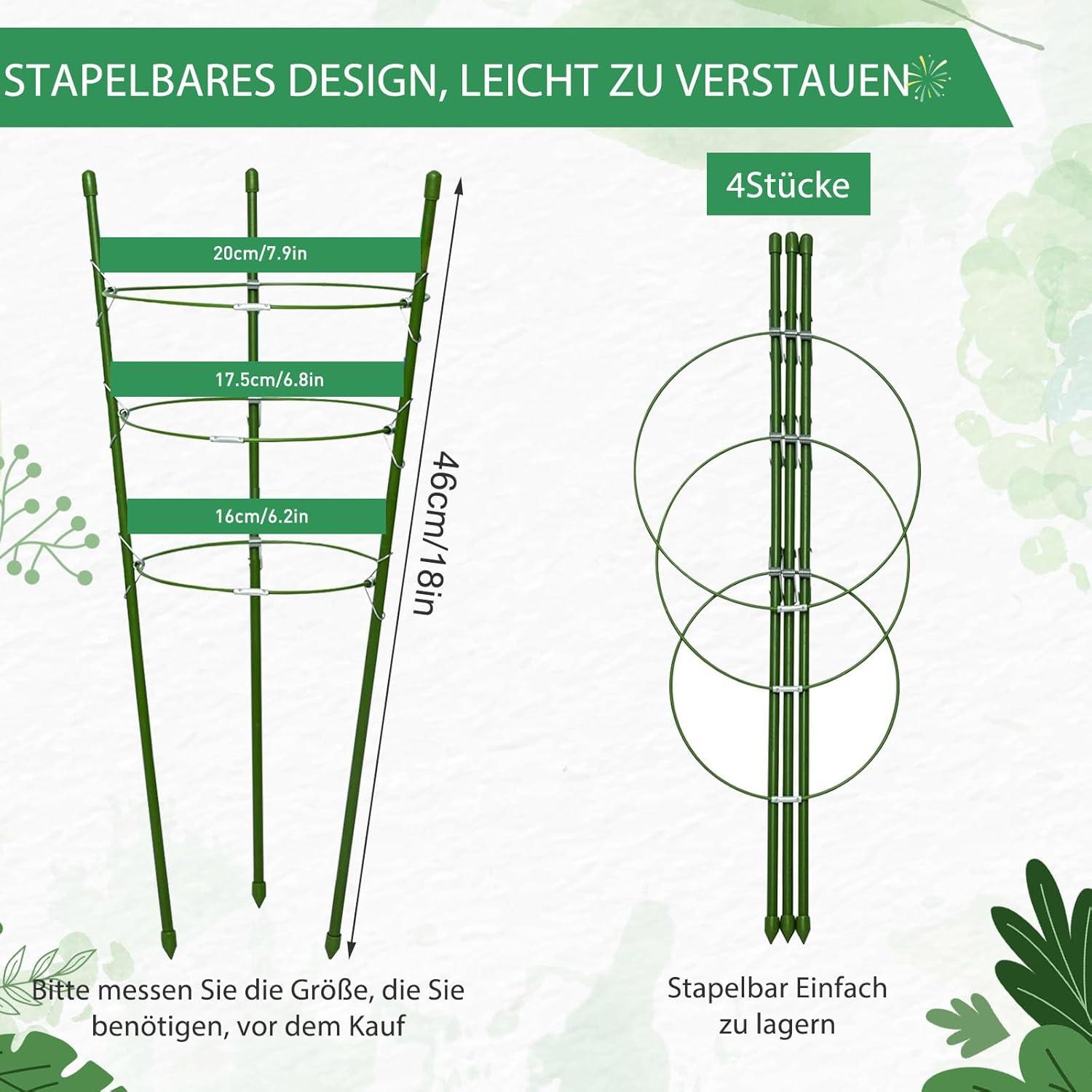 Tomaten Rankhilfe 4 Stück verstellbare Gurken Rankhilfe 45 cm - Multifunktional & robust