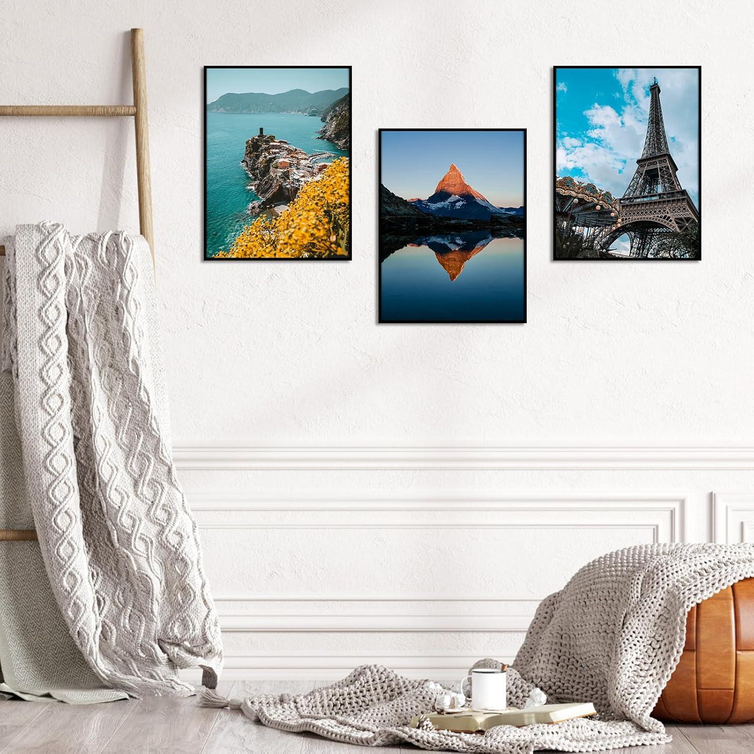 Bilderrahmen 30x40cm Schwarz für vertikale/horizontale Wandmontage