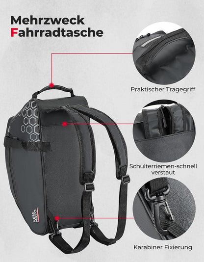 Gepäckträgertasche Wasserdicht mit 13L Kapazität und Reflektierendem