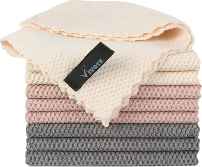 Microfibre Cleaning Cloths 9 Pack Reusable Washable Towels Grey Pink