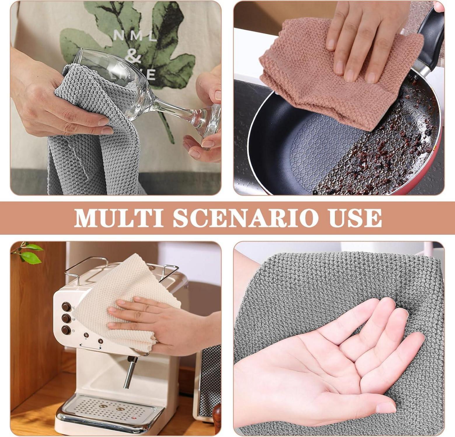 VIVOTE Microfibre Cleaning Cloth Towels 9-Pack Grey Pink Ice Cream 30x30 cm