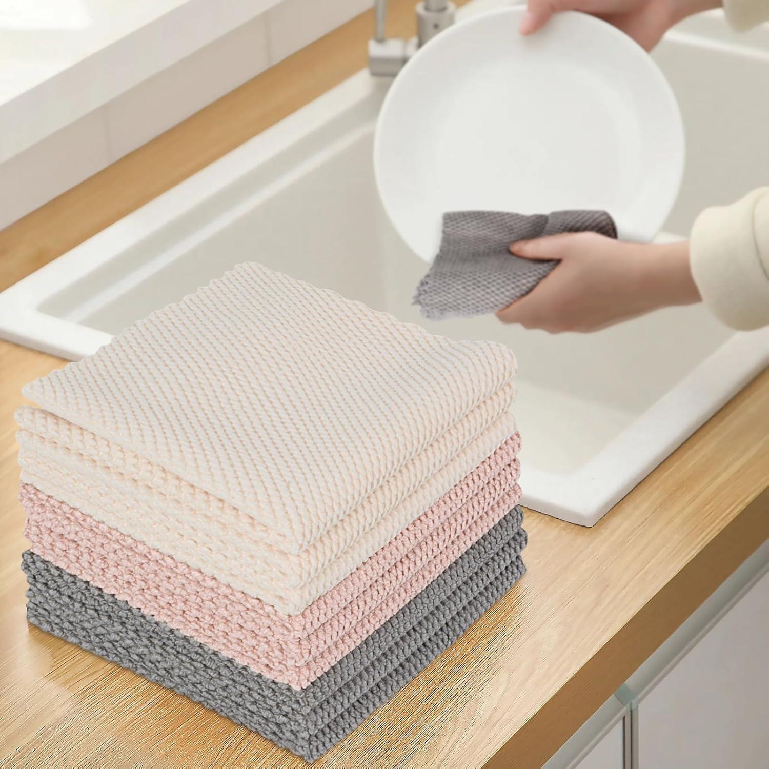 VIVOTE Microfibre Cleaning Cloth Towels 9-Pack Grey Pink Ice Cream 30x30 cm