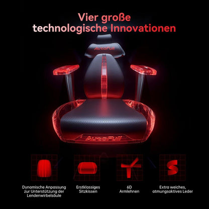 Gaming Stuhl 6D Armlehnen Tracking-Lendenwirbelstütze Schwarz mit