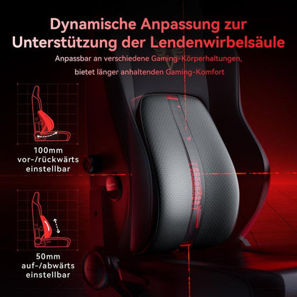 AutoFull M6 Gaming Stuhl mit 6D-Verstellarmlehnen und dynamischer Lendenwirbelstütze