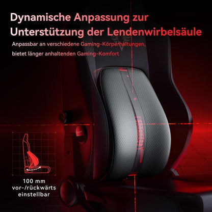 Gaming Stuhl M6 mit 3D-Armlehnen und Tracking-LWS, PU-Leder, Schwarz