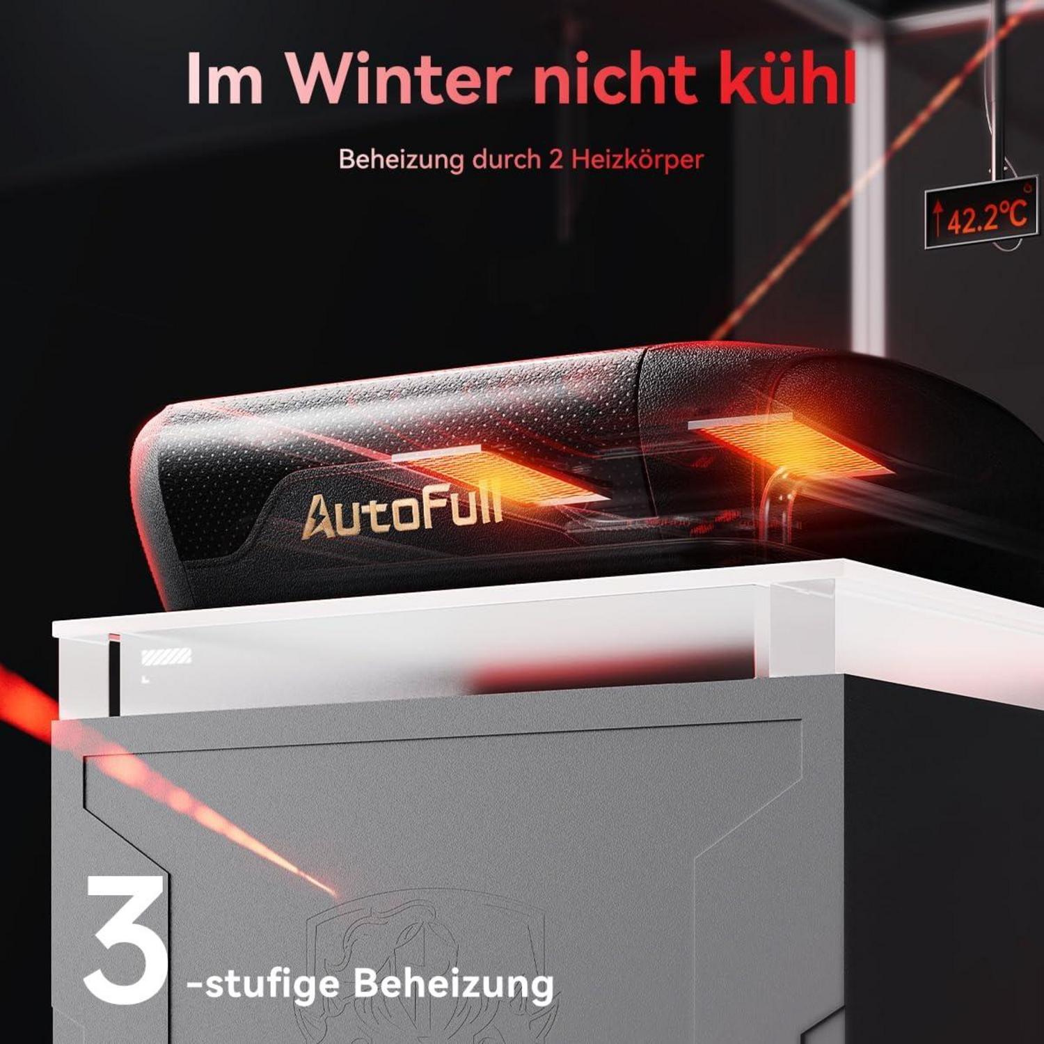 AutoFull M6 Gaming Stuhl mit dynamischer Rückenstütze, Schwarz