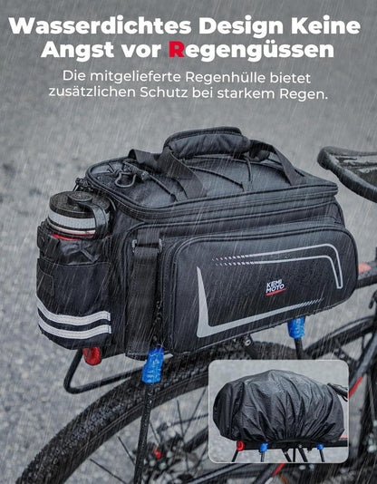 Fahrradtasche mit 2 IN 1 Funktion, 15L erweiterbar, wasserdicht