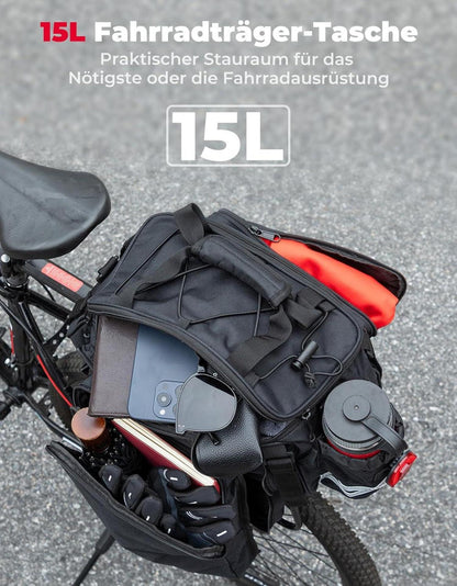 Fahrradtasche Gepäckträger 2-IN-1 9L-15L wasserdicht