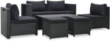 Gartenmöbel Lounge Set Poly Rattan wetterfest inkl. Auflagen