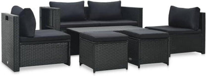 Gartenmöbel Lounge Set Poly Rattan wetterfest inkl. Auflagen