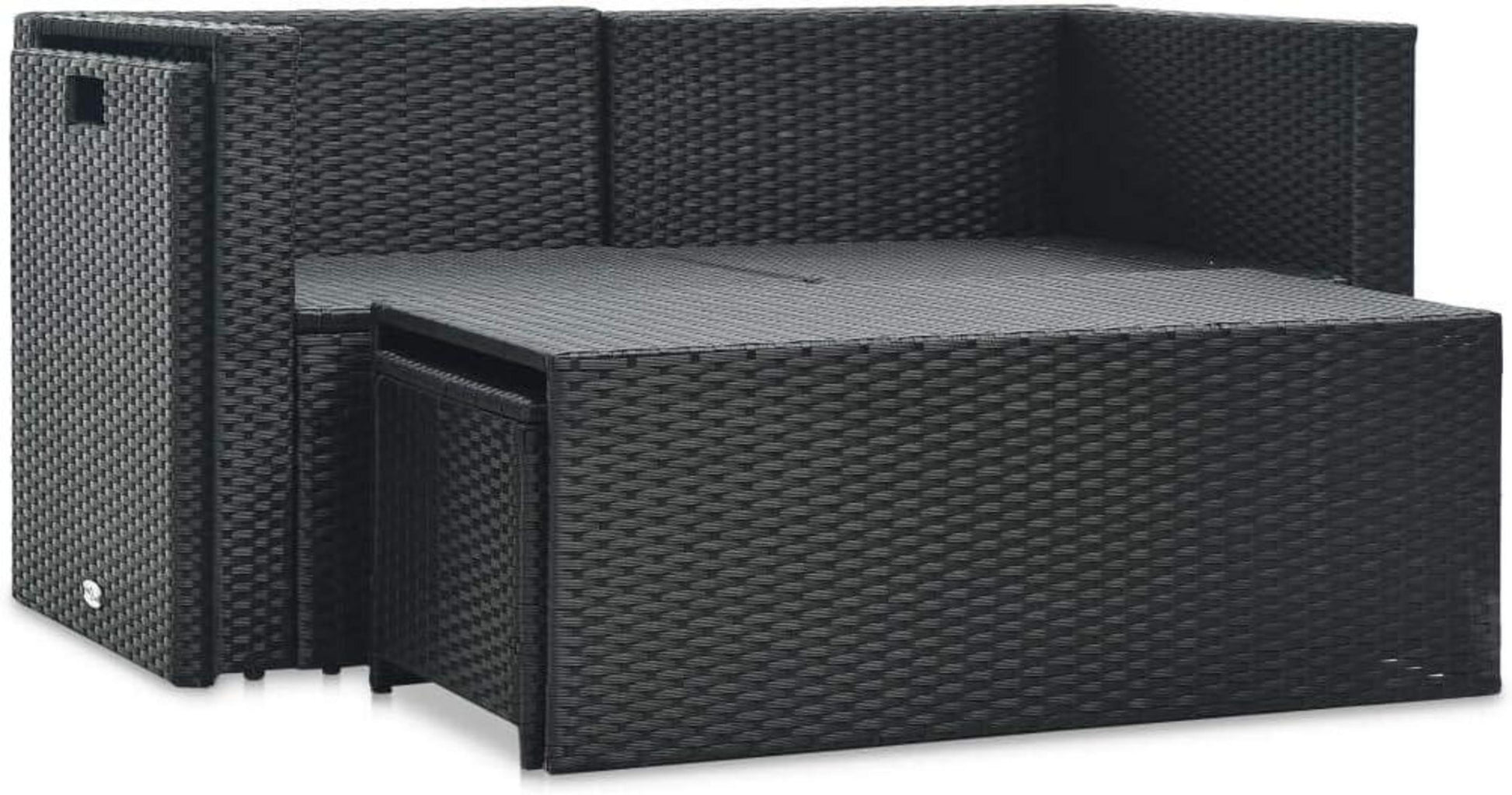 Gartenmöbel Lounge Set Poly Rattan wetterfest inkl. Auflagen