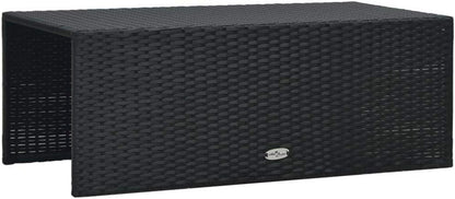 Garten Lounge Set 6-tlg. Schwarz Rattan Auflagen wetterfest