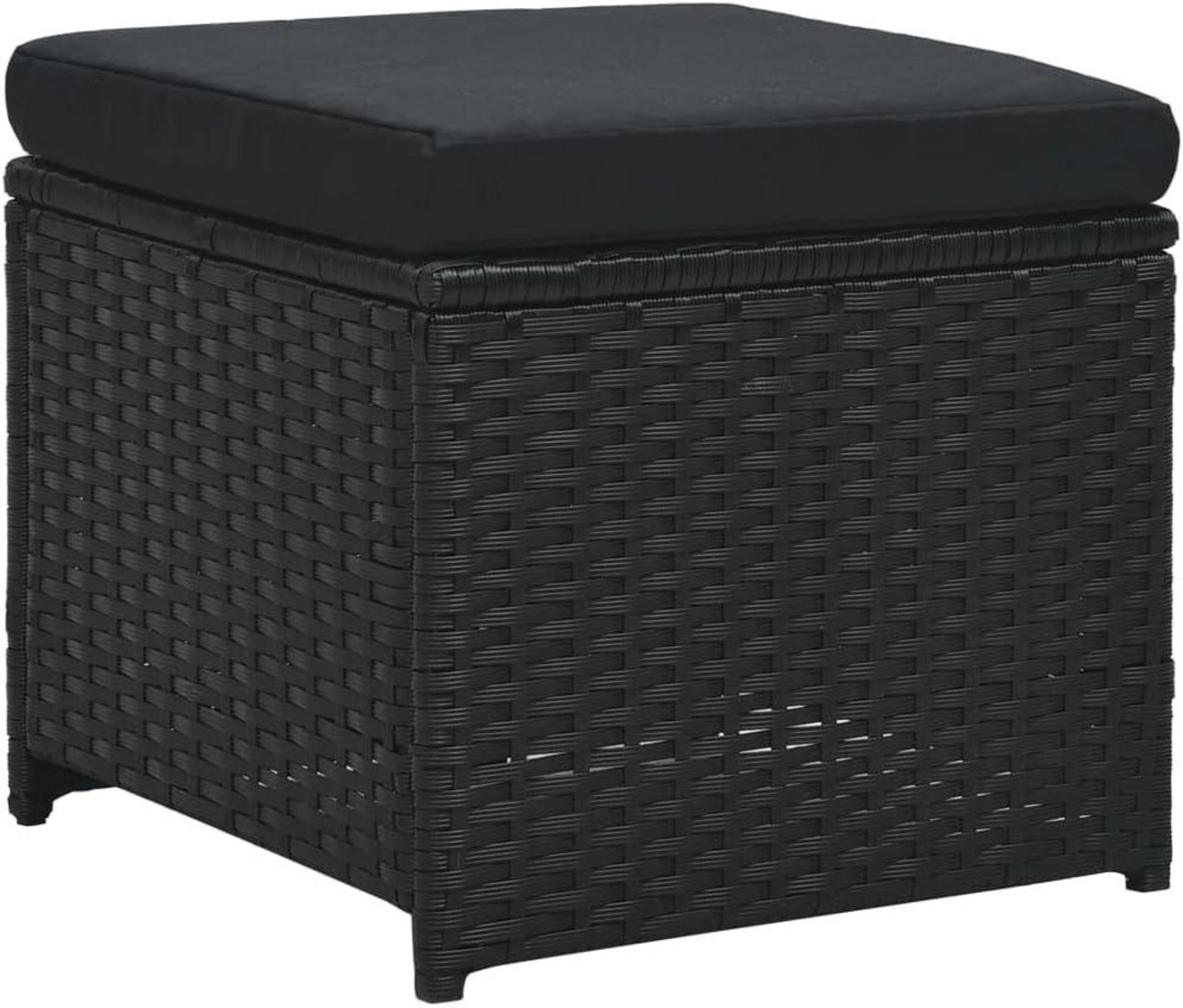 6-tlg. Garten Lounge Set Schwarz Poly Rattan wetterfest